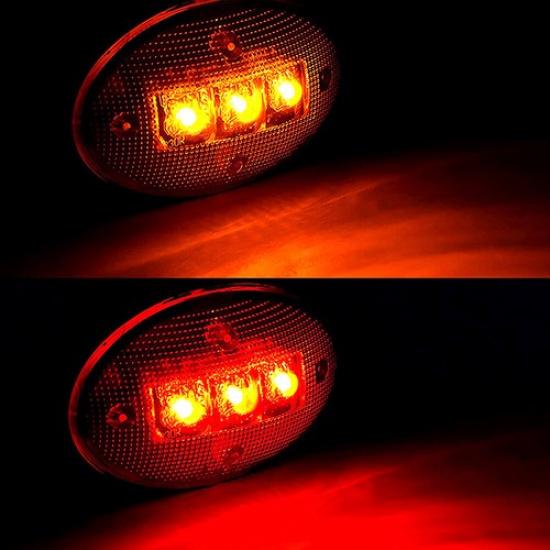 Smoked LED Side Fender Marker Dually Bed Light For 1999-2010 F350 Ford Amber/Red