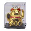 Solar Maneki Neko Waving Financial Luck Improvement Energy Saving Home Ornament Prosperity Business Celebration Opening (Gold)
