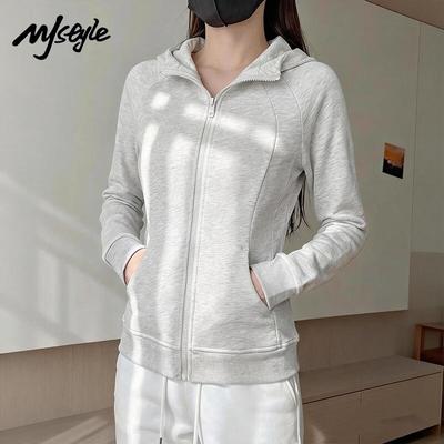 MJ STYLE Damen Slim-Fit Kapuzenpullover mit Reißverschluss