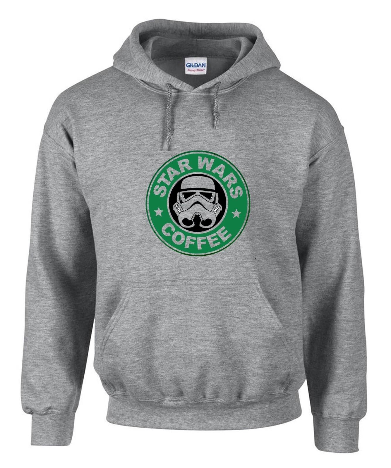 Star Wars coffee Darth Vader fun Graue Hoodies Kapuzenpullover -3336 -Grau XXXXL