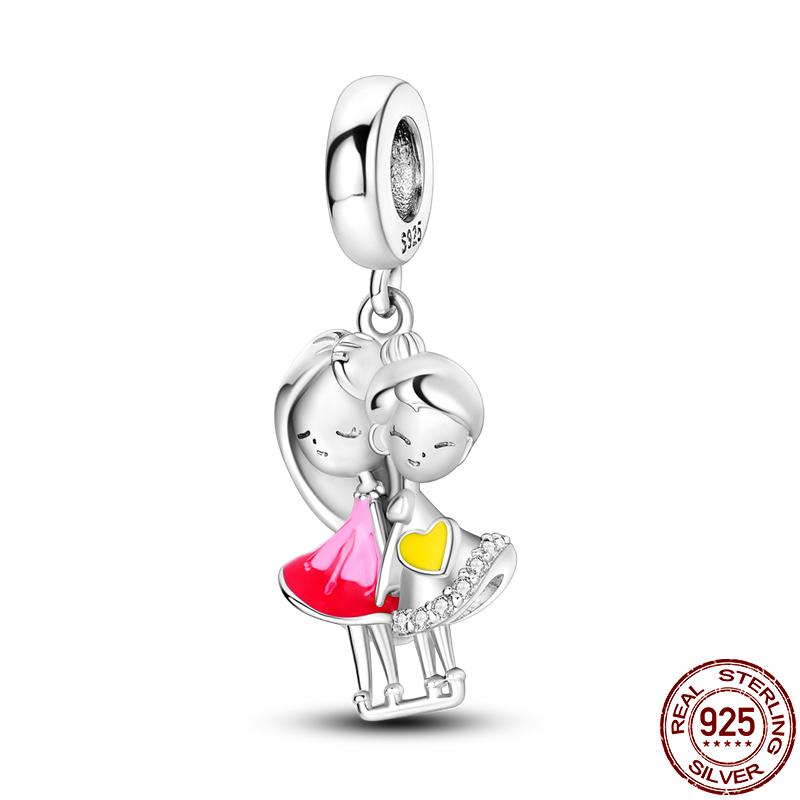 S925 Sterling Silver Luminous Colorful Fireflies Charms Fit  Bracelet Bead DIY Jewelry For Women Gift Hot Sale