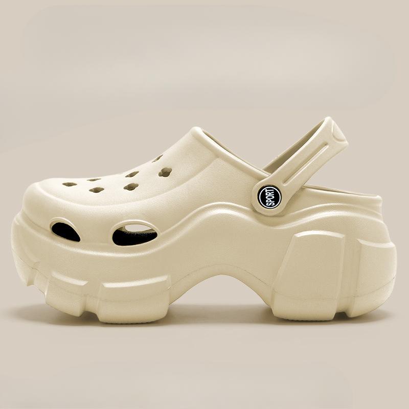 Thick-soled Shoes New Height-increasing Beach Shoes with A Feeling of Stepping On Feces, Headscarves, and Flip-flops