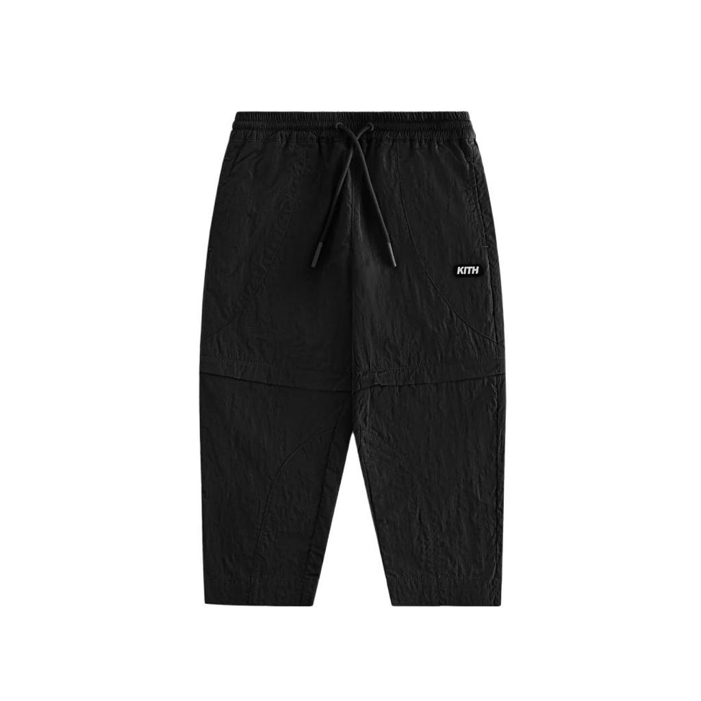 Kith Aw24 Fall Classics 2024 Convertible Runway Lace-Up Comfortable Versatile Casual Pants Kids bottoms Black KHK060296-001