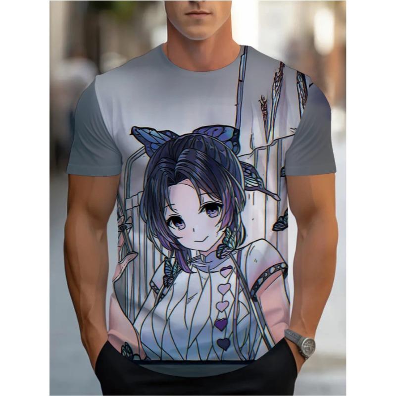 Men's soft and breathable anime T-shirt - casual short-sleeved crew neck shirt, the first choice of anime clothing for teenagers