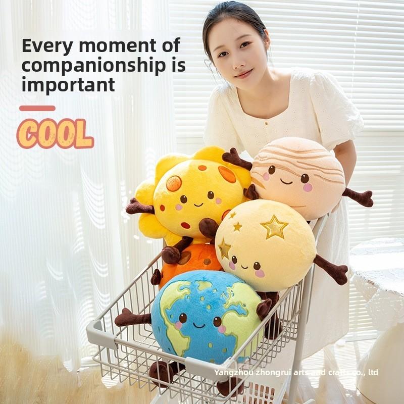 Creative Sun Moon Earth Venus Saturn Mars Cartoon Plush Pendant For Kids Room Decor