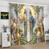 2Pcs- Faith Transmission - Printed Curtains -100% Polyester, Suitable for Bedroom Curtains and Living Room Decor