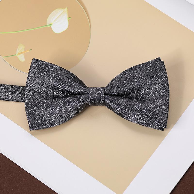 Men'S Fashion Bow Tie Color Woven Jacquard Double Striped Small Flower Business Retro Suit Shirt Bow