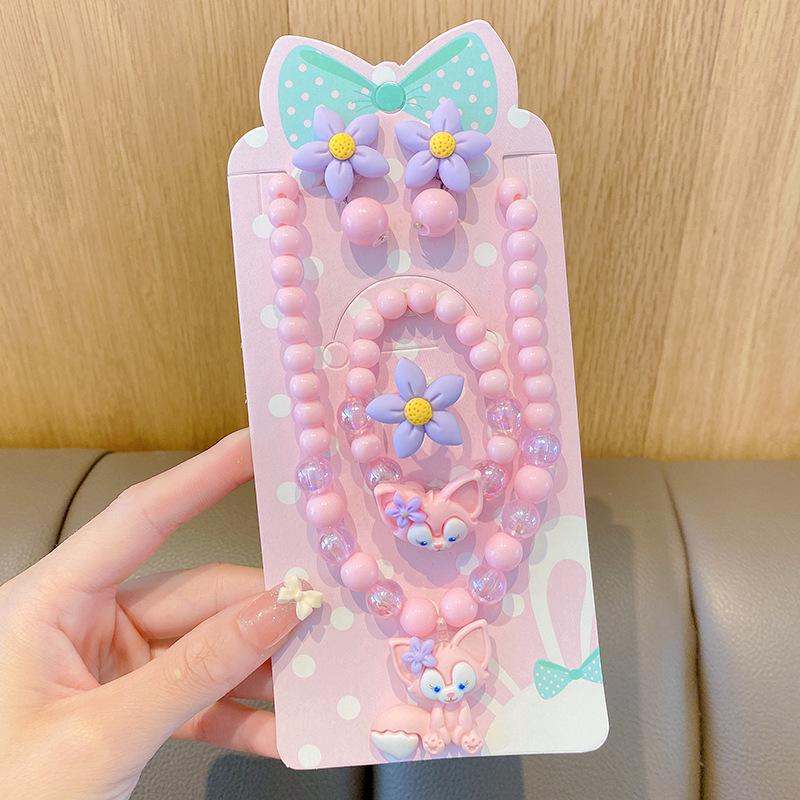 

Розовый набор принцессы ЛинаБелл для девочек: Ожерелье, кольцо, серьги и браслет