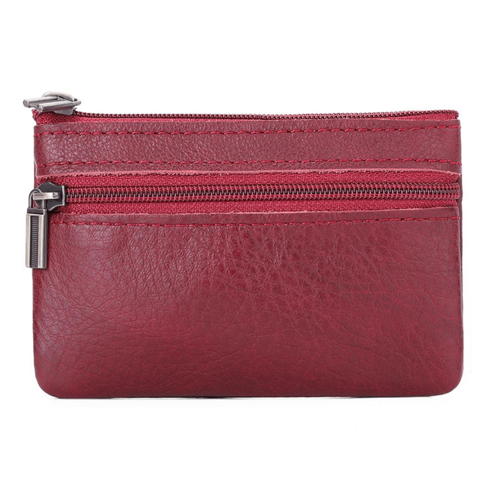 Sac à langer Sac de rangement pour pièces de monnaie pour femmes Sac à clés à fermeture éclair Portefeuille résistant à l'usure red, multicolore