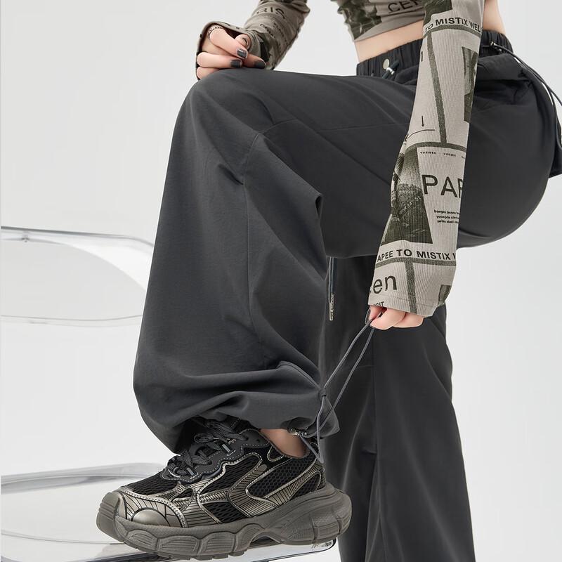 Women's High-Waist Drawstring Cargo Wide-Leg Pants
