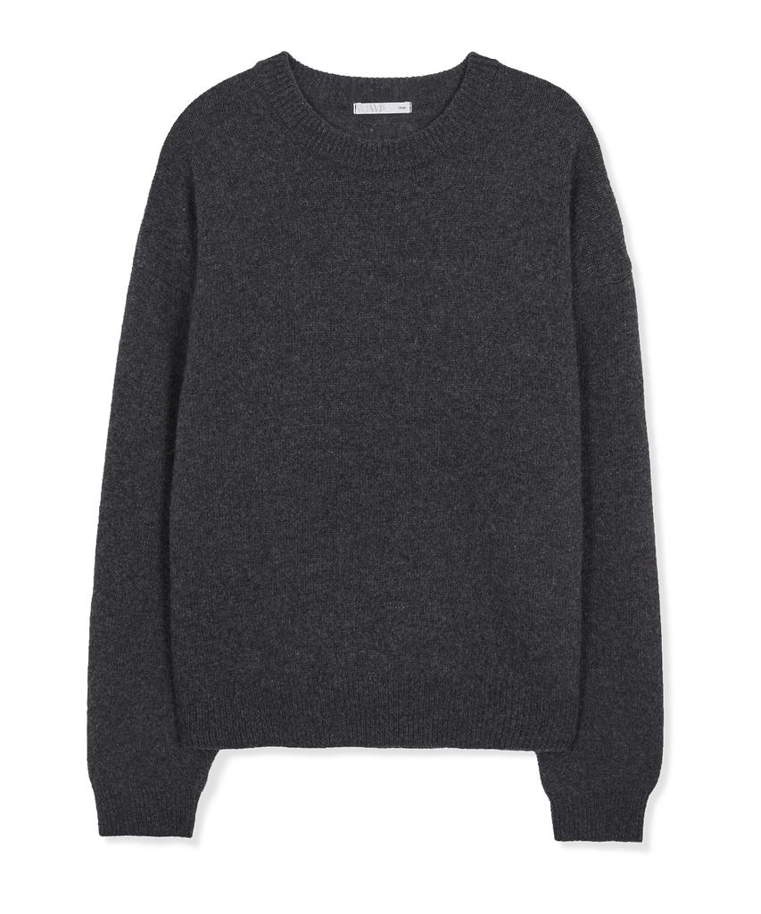 WEST GRAND BOULEVARD Semi-Over Wool Blended Knit Charcoal