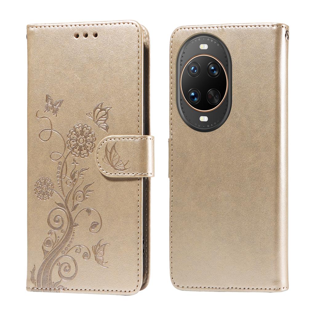 For Huawei Nova 14 Ultra 5G Leather Case Butterfly Floral Imprint Wallet Stand Cover
