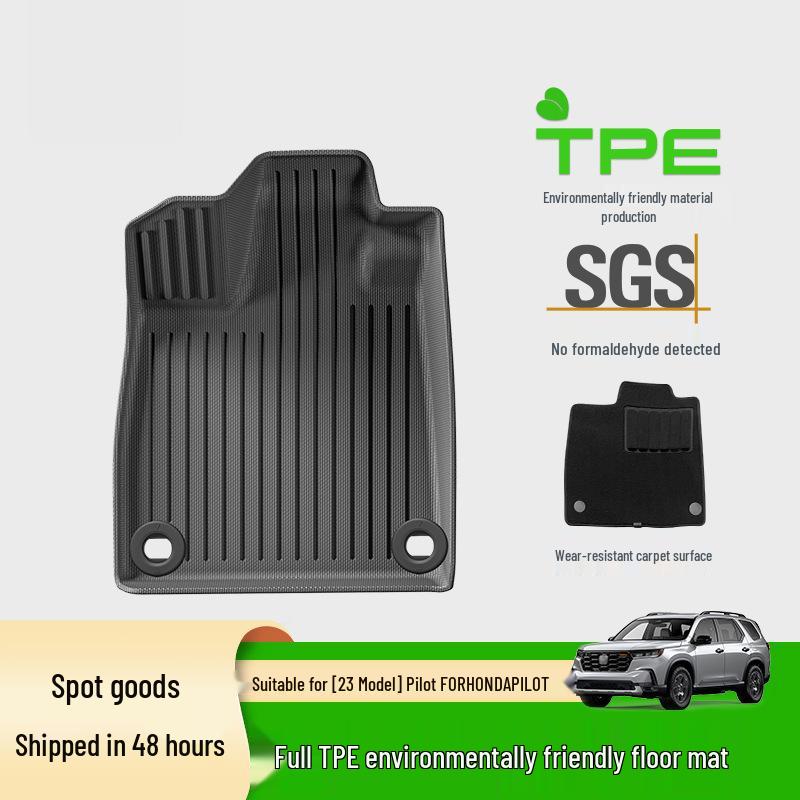 Eco-friendly TPE floor and trunk mats for the 2023 Honda Pilot.