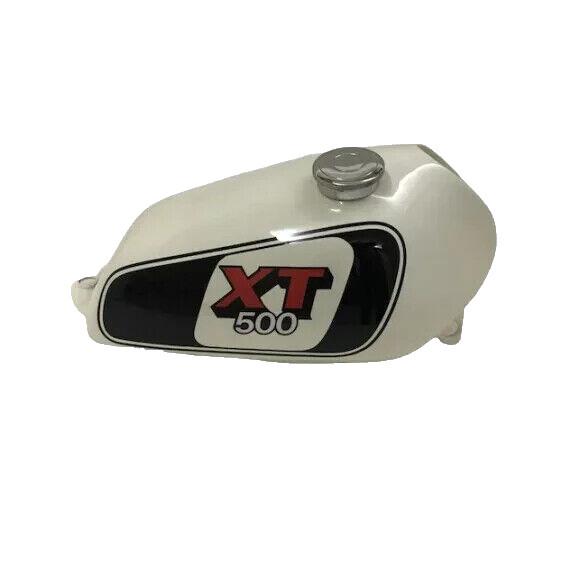 Yamaha Xt Tt 500 White Painted Steel Petrol Tank 1U6,1980 Model + Cap |Fit For
