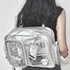Harajuku Pin Doll 20cm Display Ita Bag Women PU Leather Preppy Style Large Capacity Shoulder Bag Ladies Daily Crossbody Bag Chic