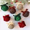 Glitter Christmas Balls Ornament Sparkly Shatterproof Tinsel Balls with Bow Sequin Hanging Ball Xmas Tree Decoration for Xmas Wedding Indoor
