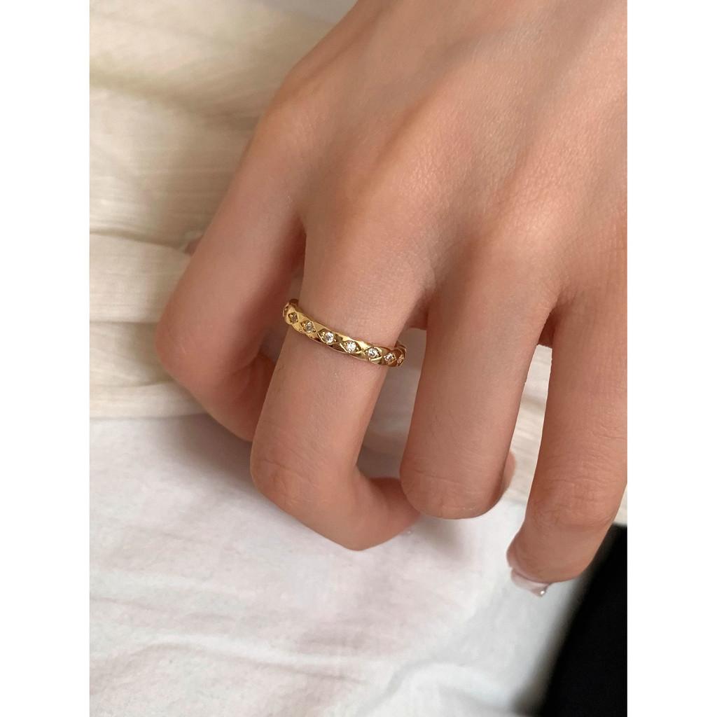 Elegant Korean Style Minimalist Diamond Shaped Adjustable Copper Ring For Women