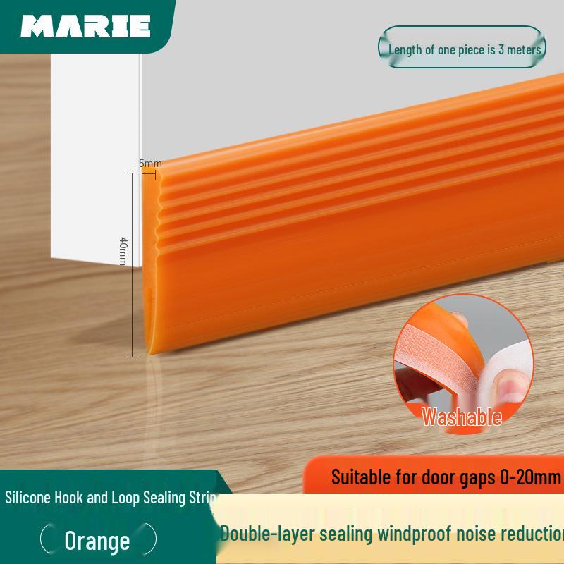 Silicone Door Draft and Soundproofing Strip - Windproof, Theft-Resistant, Bottom Gap Sealer for Entrance Doors.