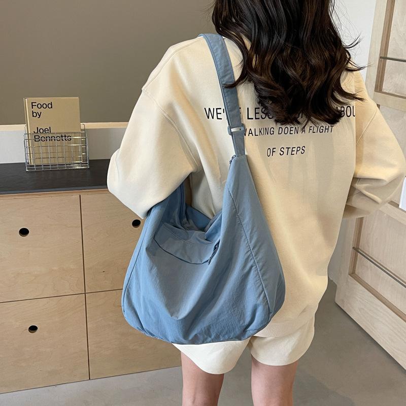 Solid Color Women's Tote Bag Large Capacity Shoulder Crossbody Bag