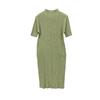 Ruched Mid-Sleeve Solid Color Dress: Spring 2026, Simple Design, Half-High Collar, Slimming Fit