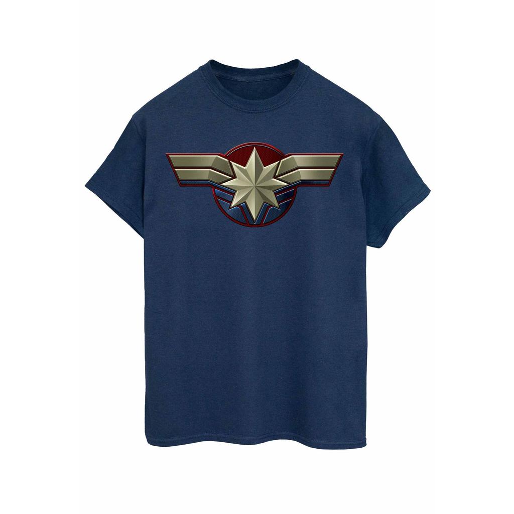Marvel Womens/Ladies Captain Marvel Chest Emblem Cotton Boyfriend T-Shirt