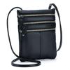 Genuine Leather Women'S Bag Women'S Mobile Bag Woman Handbag Soft Leather Vertical Three Zipper Shoulder Crossbody Bag Quality