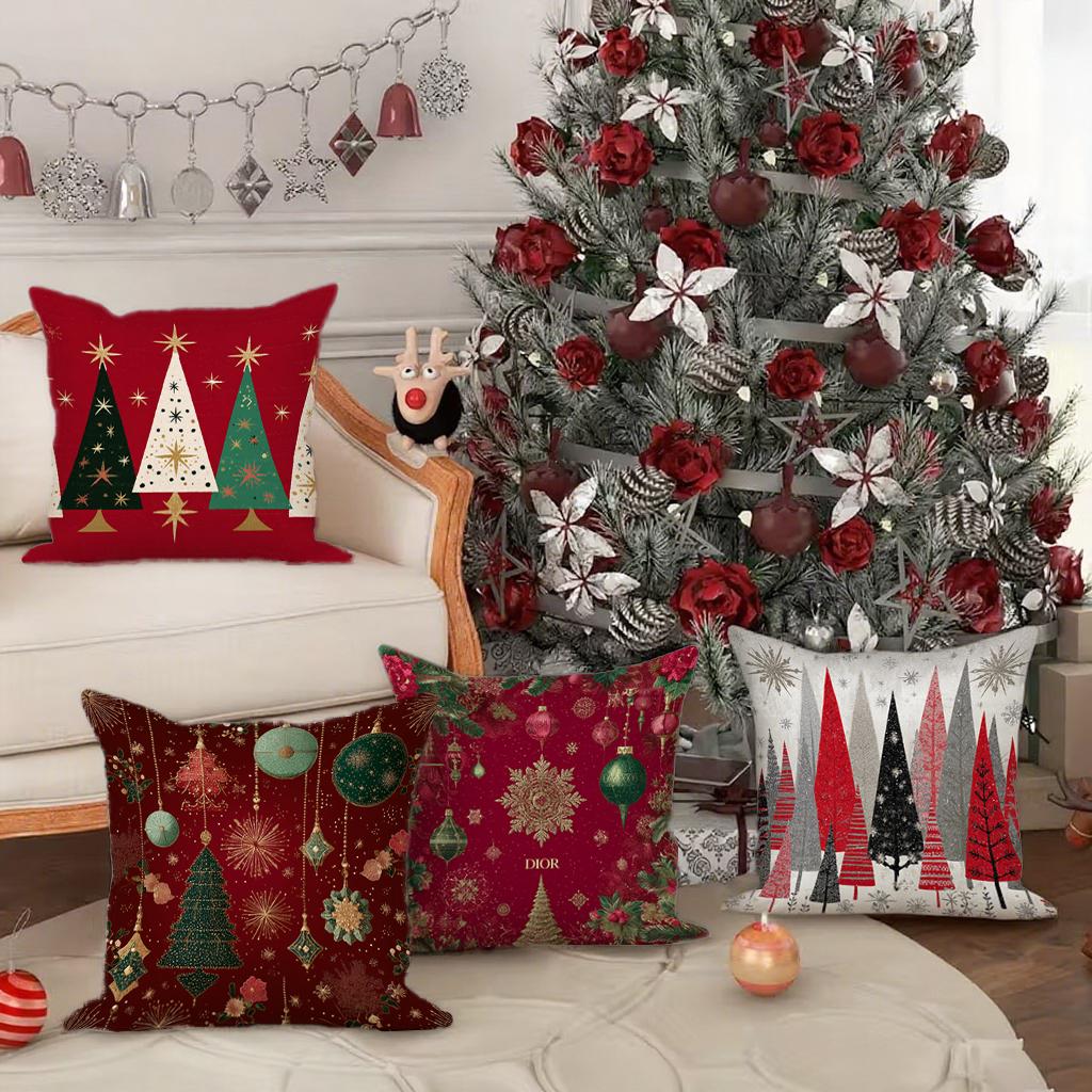Festive Christmas Patterned Pillow CoversSuitable for Sofa Car Bedroom Decorative Cushion Cover Pillow Cover