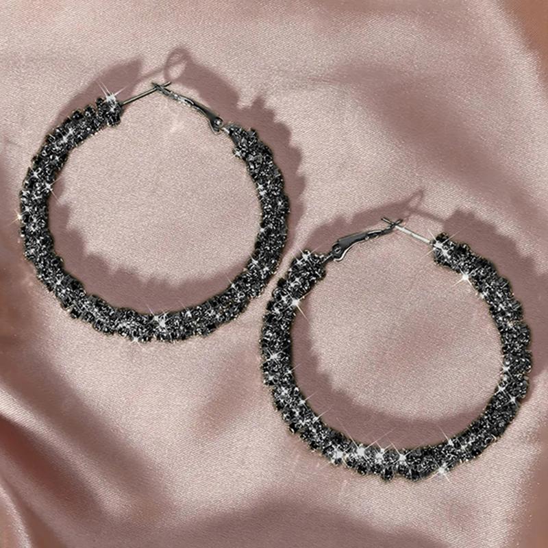 Huitan Большие кольца серьги для женщин Европейский и американский стиль Металлические серьги Грубые круги Личность Девушки Прямая поставка