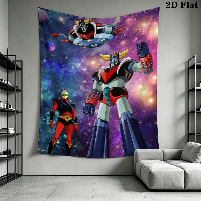 Grendizer Goldorak Wall Tapestry Aesthetic Wall Hanging Printed Fabric Blanket Decorative Tapestries for Bedroom Living Room Home Decor