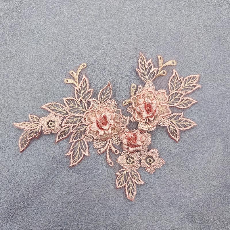 1pair Embroidered Three-dimensional Lace On Flower Wedding Dress Accessories DIY Lace Stickers Bridal Dress Decoration