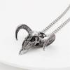 Retro  Gothic Goat Head Pendant Punk Stainless Steel Egyptian Cross Necklace Personality Amulet Jewelry Gift