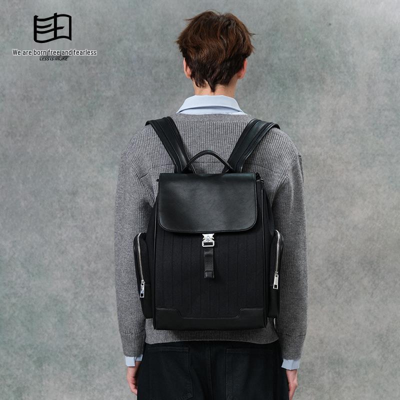 Whale Language Vintage Genuine Leather Laptop Backpack for Men - Stylish College Student Bag