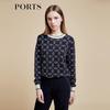 PORTS Women's Color-Block Print Knit Top
