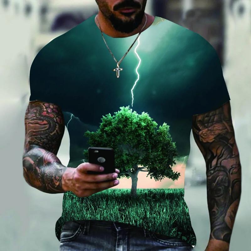 T-shirt décontracté à manches courtes et col rond pour homme, nouvelle collection été 2023, avec impression populaire, grande taille, éléments de rue