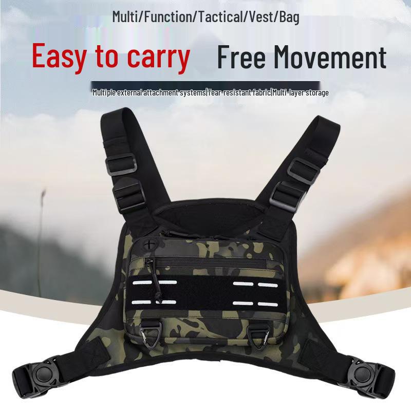 Pánská venkovní taktická vesta - Multifunkční náprsní taška pro trénink, běh a fitness