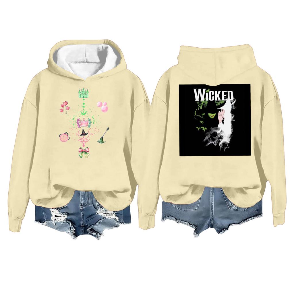 Women's Fashion Casual Long Sleeve Loose Printed Pullover Sports Long Sleeve Hooded Sweatshirt
