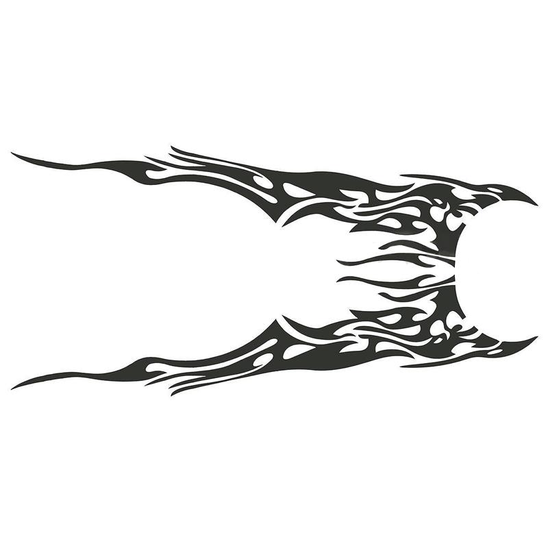 A Set Auto Black Flame Car Decal Vinyl Graphics Two Side Body Stickers