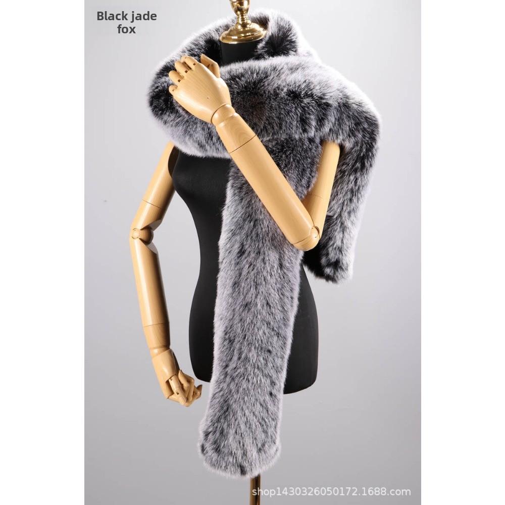 Herbst und Winter Imitat Pelzkragen Imitat Fuchspelz Waschbärpelz Schal Verlängert Dick Schal Warmer Schal Schal Pelzkragen