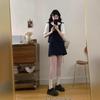2026 Summer College-Style Doll Collar Two-Piece Top with Elastic Waist Skirt (Long/Short)
