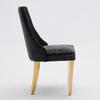 Chaises de salle à manger en tissu rayonne flocké chenille, Chaise d'appoint rembourrée confortable avec pieds plaqués acier inoxydable doré, Lot de 2 (Noir), DE1647BK