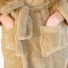 Dam teddybjörn morgonrock med huva, lång, varm, tjock, kigurumi jumpsuit L