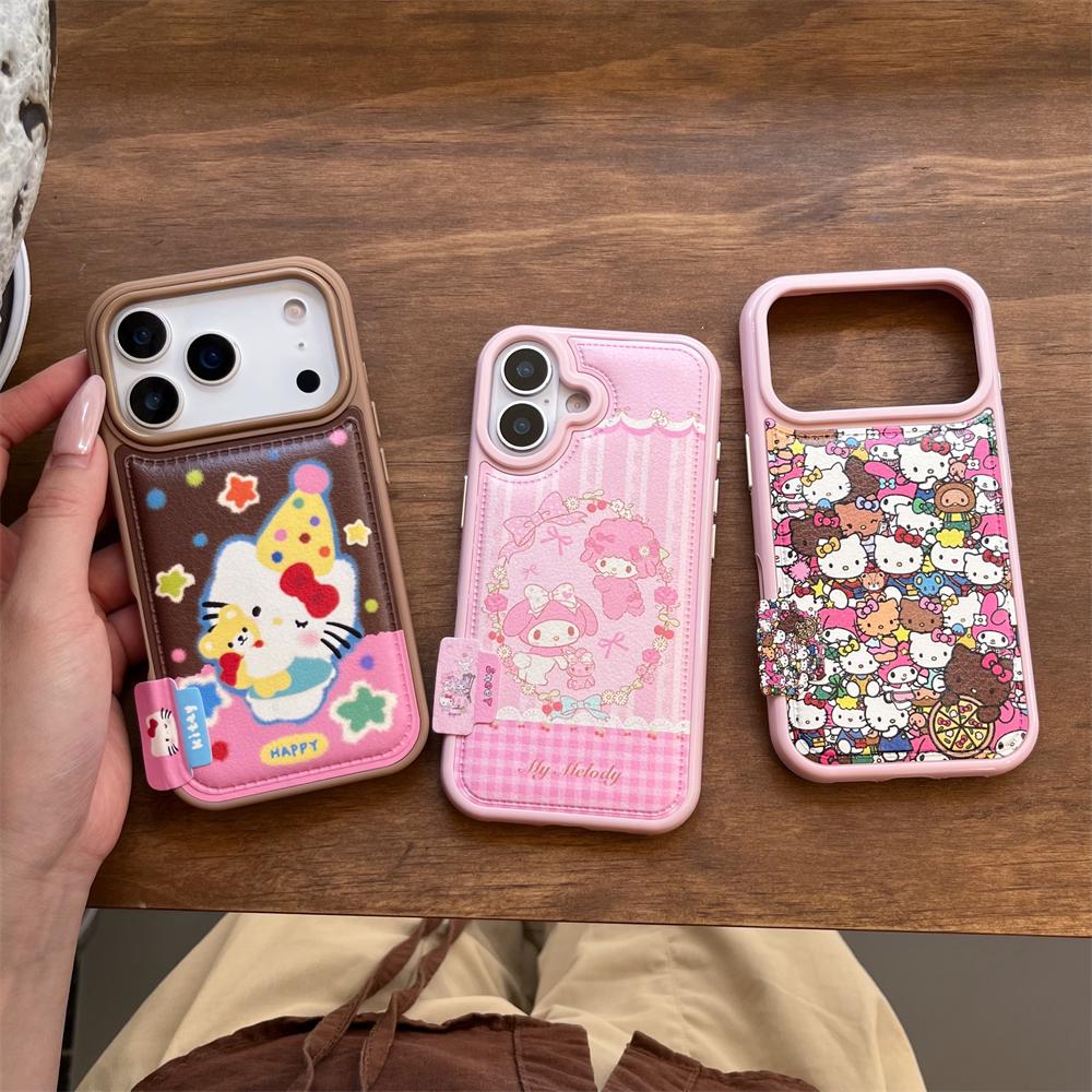 Sanrio Hello Kitty Melody Pink Cute Cartoon Pattern Style Phone Case For iPhone 17 16 15 14 13 12 11 Pro Max Girl Gift TPU Cover
