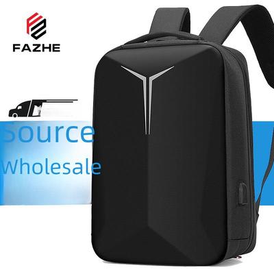 Men's Waterproof Hard Shell Backpack - High-End Reflective Business and Casual Laptop Bag, Customizable for School or Work.
