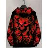 2025 Frühling Herbst Herren Damen 3D Totenkopf Druck Hoodies Ausgehen Lässig Täglich Pullover mit Taschen Unisex Streetwear