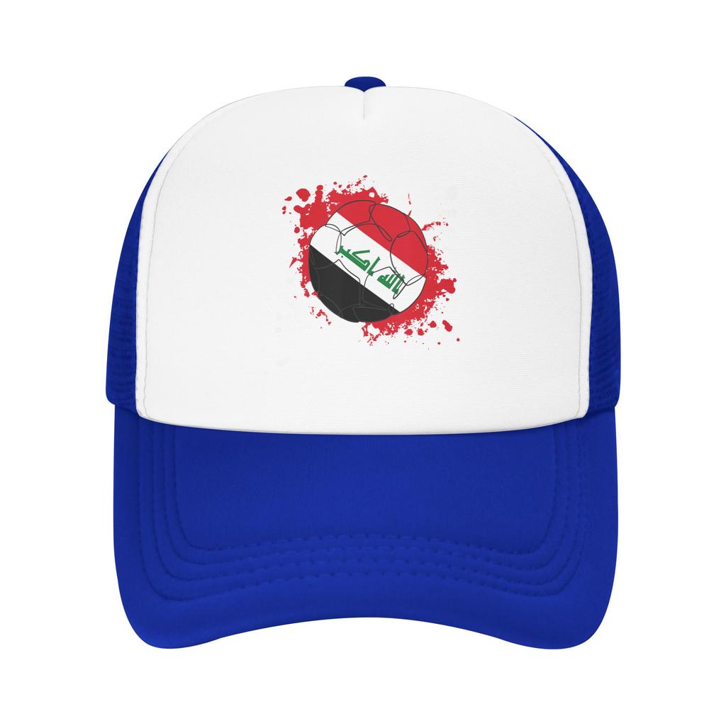 Iraq Flag Iraqi Soccer Football Mesh Baseball Caps Unisex Fashion Trucker Hat Hat Adjustable Summer Trucker Hat