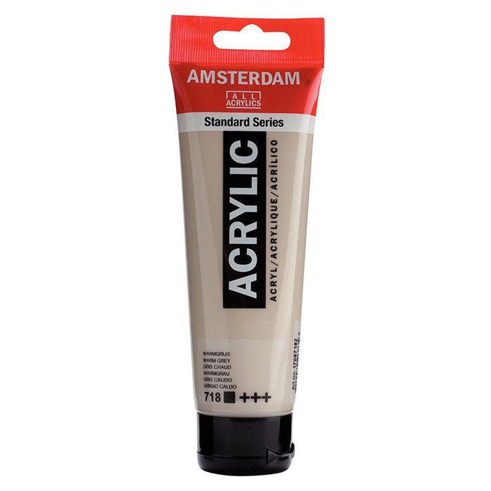 Peinture Acrylique - TALENS - Amsterdam - 120ml - Gris Chaud - Finition Mate
