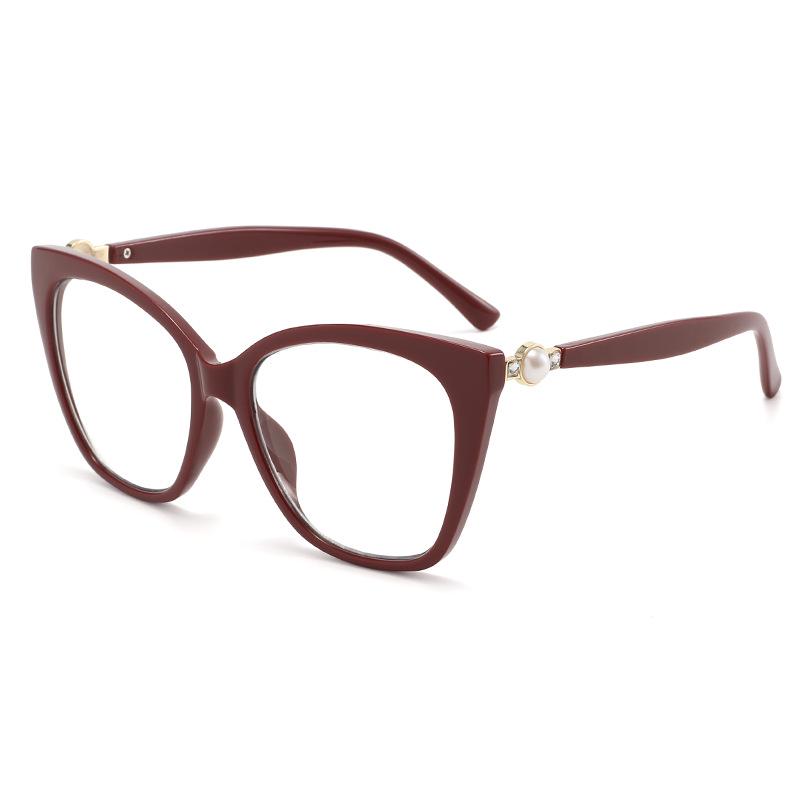Chic European & American Cat-Eye Anti-Blue Light Prescription Glasses - Fashionable Large Frames