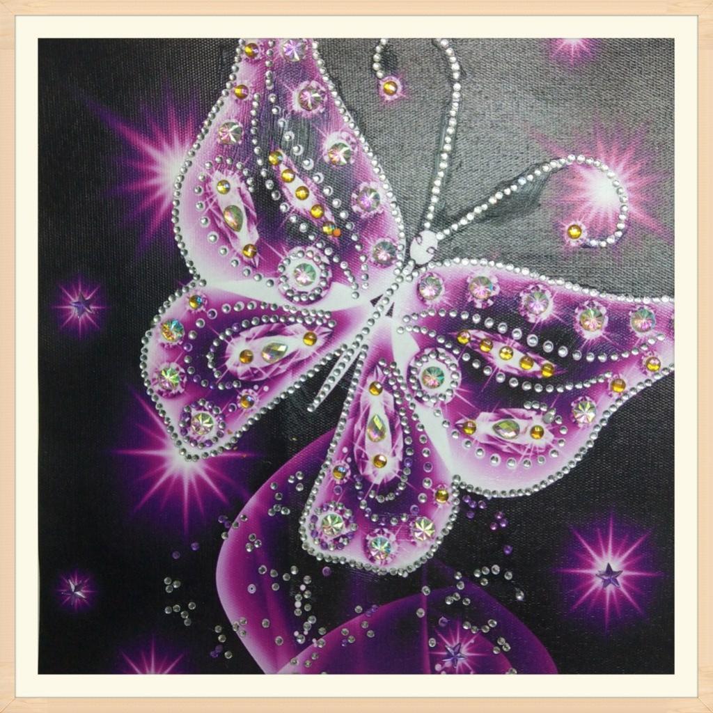 Diamond Painting Partial Special Drill DIY Sparkle Butterfly Picture Pink