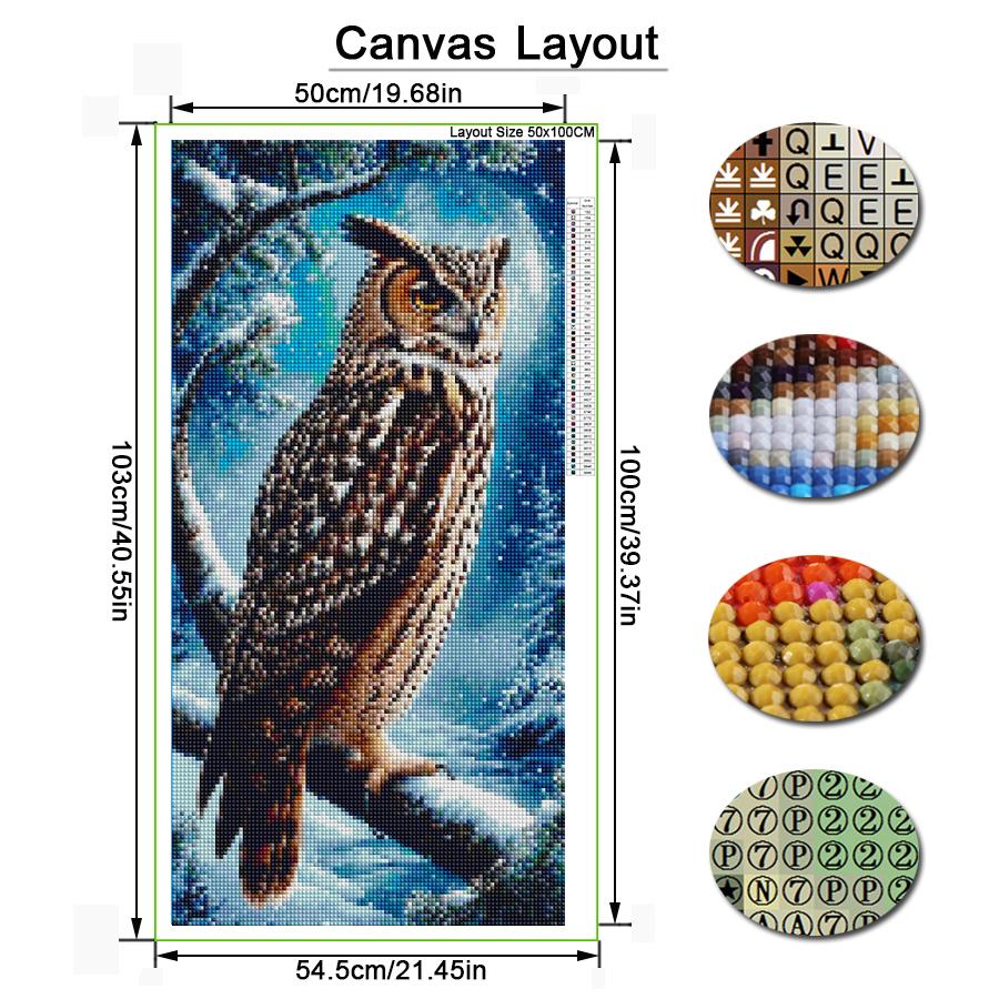 Diy Diamond Painting Animal Owl Full Square Round Drill Jewelry Cross Stitch Mosaic Embroidery Kits Pure Handmade Arts Picture Wall Decor