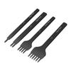 WUTA First Generation Leather Craft Diamond Drill, Upgraded Leather Craft Tool, 4-Piece Black Steel Hole Punch Set (5mm 1+2+4+6)